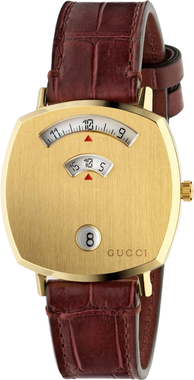 GUCCI,Grip 35mm,35mm,Yellow Gold,Gold,Sapphire,Crystal Glass,YA157402