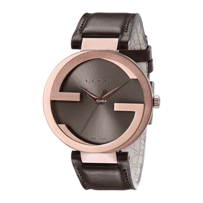 GUCCI,Interlocking 42mm,42mm,Stainless Steel,Coffee,Brown,Quartz,Sapphire,Crystal Glass,Round,YA133207