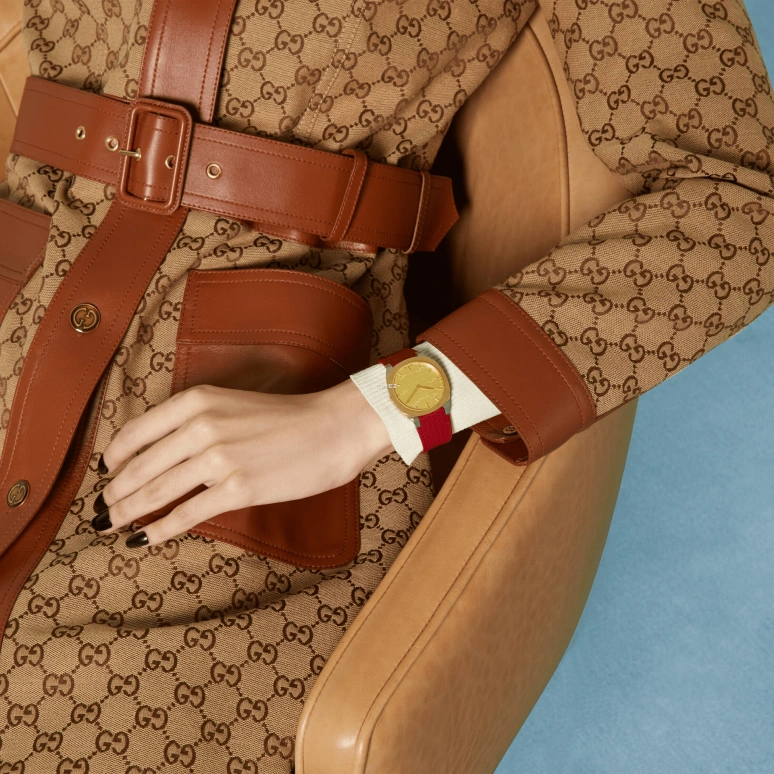 古驰,Gucci 25H 34毫米,34毫米,精钢,黄金色,石英,蓝宝石,水晶玻璃,其他,750602 IEDA0 9811