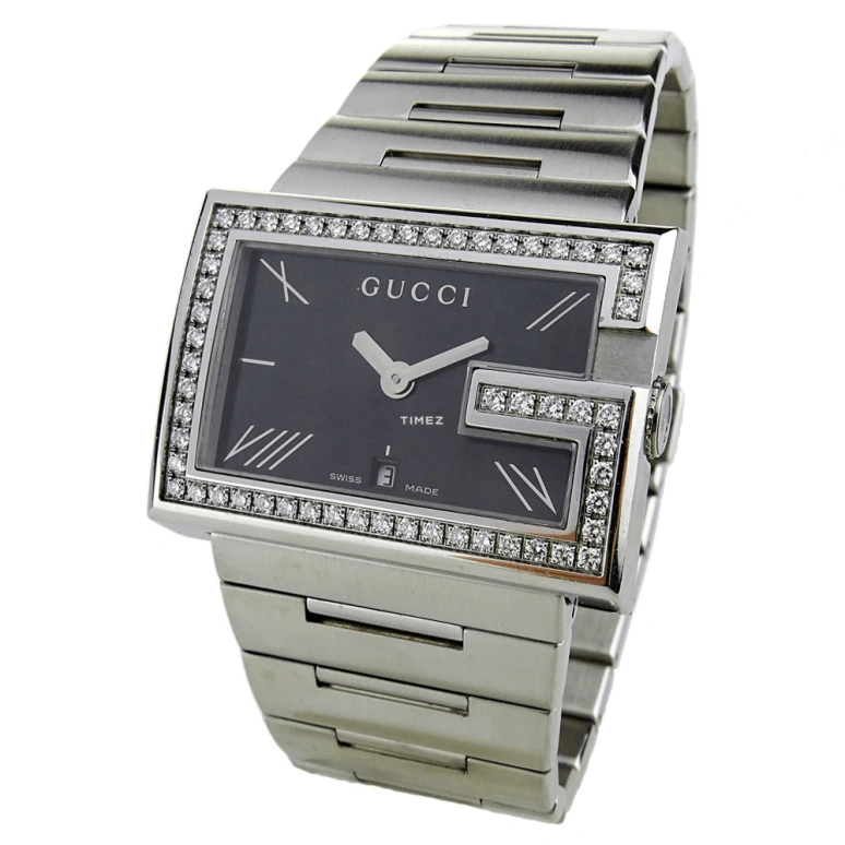 古驰,Gucci 37毫米,37毫米,不锈钢,黑色,石英,日历,蓝宝石,YA100511