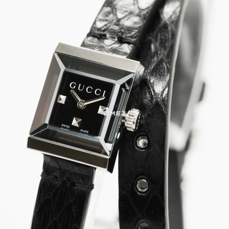 古驰,Gucci 14毫米,14毫米,不锈钢,黑色,石英,蓝宝石,水晶玻璃,方形,YA128526