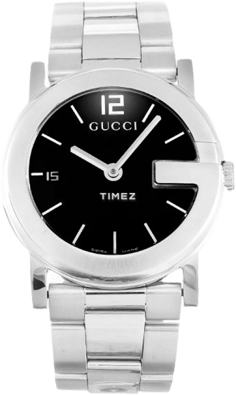 GUCCI,Other 25mm,25mm,Stainless Steel,Black,Sapphire,Crystal Glass,YA101505