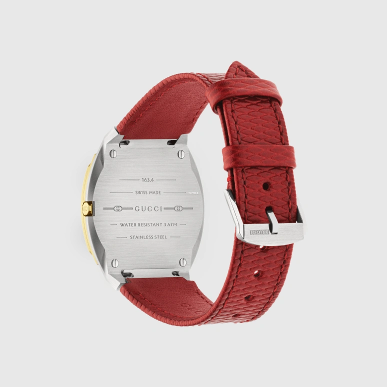 古驰,Gucci 25H 34毫米,34毫米,精钢,黄金色,石英,蓝宝石,水晶玻璃,枕形,750601 IEEA0 9811
