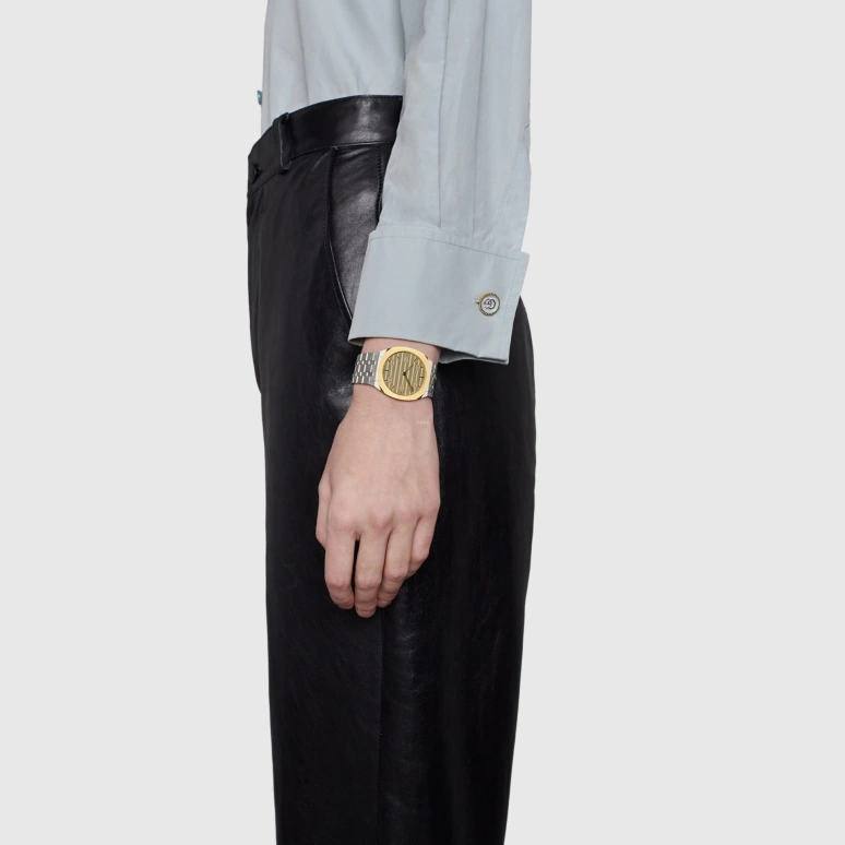 古驰,Gucci 25H 34毫米,34毫米,精钢,黄金色,石英,蓝宝石,YA163403