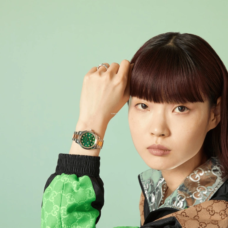 古驰,G-Timeless 32毫米,32毫米,精钢,绿色,石英,蓝宝石,水晶玻璃,圆形,717870 ICAA0 8512
