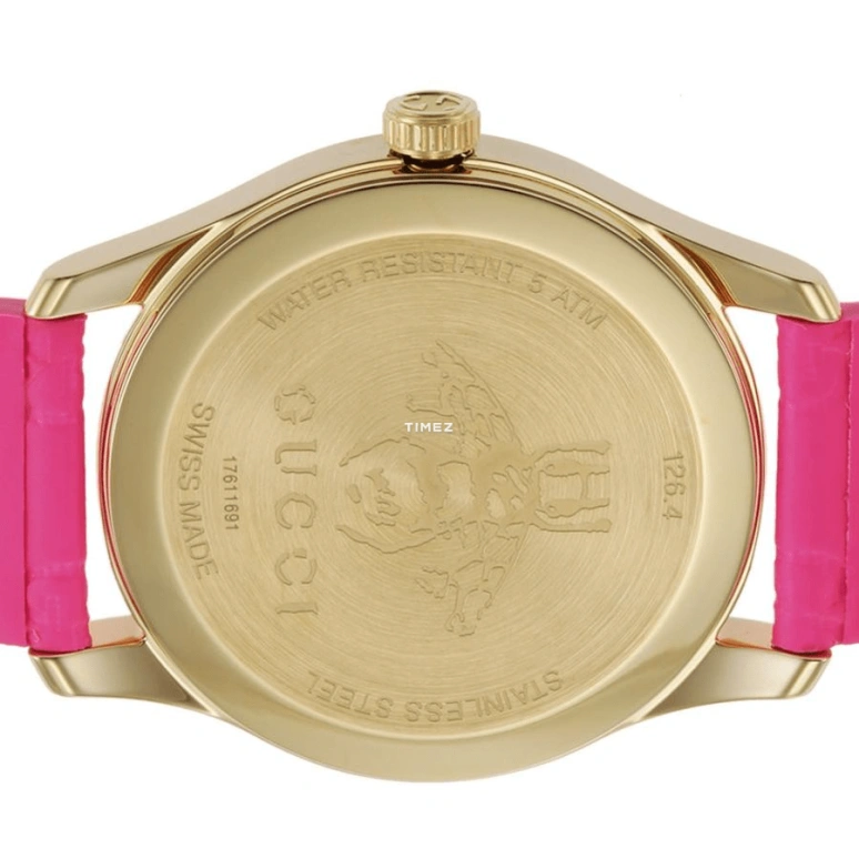 GUCCI,G-Timeless 38mm,38mm,Stainless Steel,Yellow Gold,Pink,Quartz,Sapphire,Hardlex,Round,YA1264115