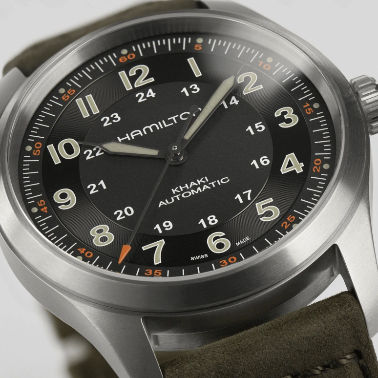 Hamilton,Khaki Field 38mm,38mm,Titanium,Black,Automatic,80hours,In-house Caliber,H70205830