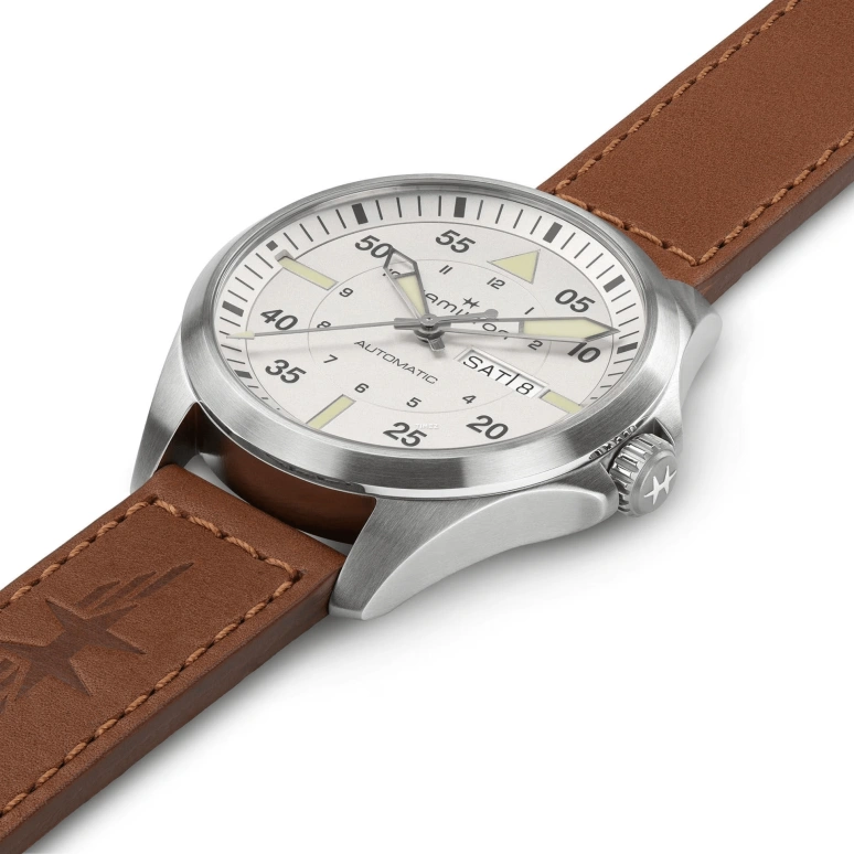 Hamilton,Khaki Aviation 42mm,42mm,Stainless Steel,Silver White,Automatic,Date,Day,H64635550