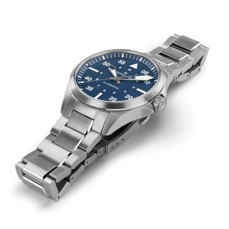 Hamilton,Khaki Aviation 39mm,39mm,Stainless Steel,Blue,Automatic,80hours,In-house Caliber,H76305140