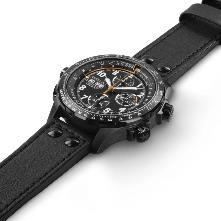 汉米尔顿,卡其航空 45毫米,45毫米,精钢,黑色,自动上弦,计时,星期历,日历,H89736930