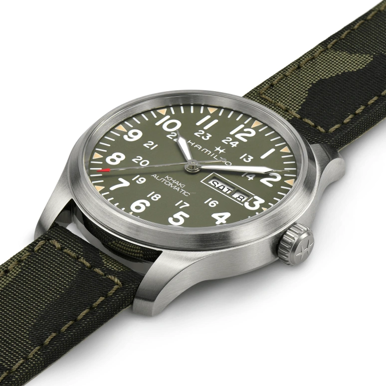 Hamilton,Khaki Field 42mm,42mm,Stainless Steel,Green,Automatic,Chronograph,Date,Day,H70535061