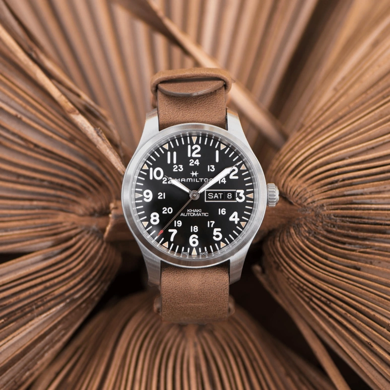 Hamilton,Khaki Field 42mm,42mm,Stainless Steel,Black,Automatic,Chronograph,Date,Day,H70535531