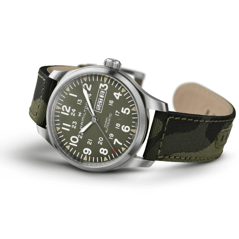 Hamilton,Khaki Field 42mm,42mm,Stainless Steel,Green,Automatic,Chronograph,Date,Day,H70535061