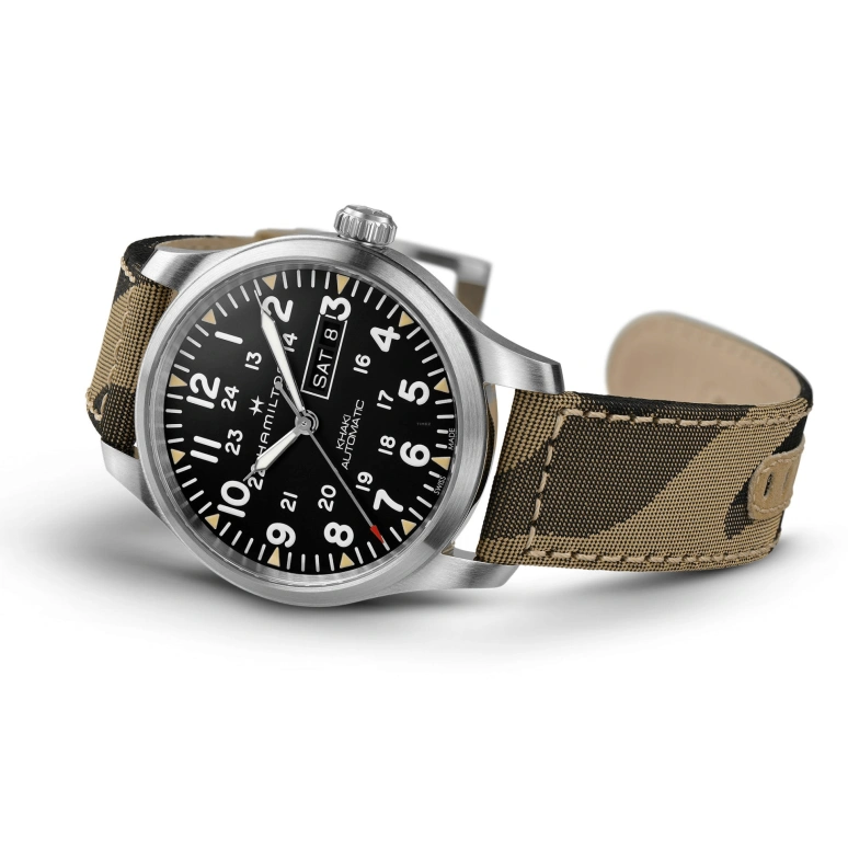 Hamilton,Khaki Field 42mm,42mm,Stainless Steel,Black,Automatic,Chronograph,Date,Day,H70535031