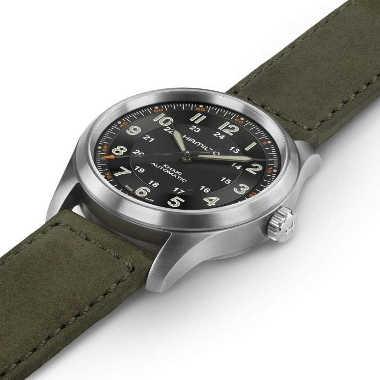 Hamilton,Khaki Field 38mm,38mm,Titanium,Black,Automatic,80hours,In-house Caliber,H70205830