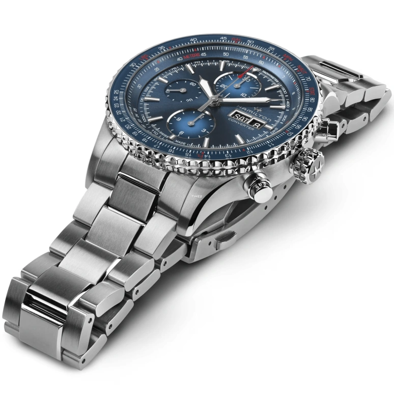 Hamilton,Khaki Aviation 44mm,44mm,Stainless Steel,Blue,Automatic,Chronograph,Date,Day,H76746140
