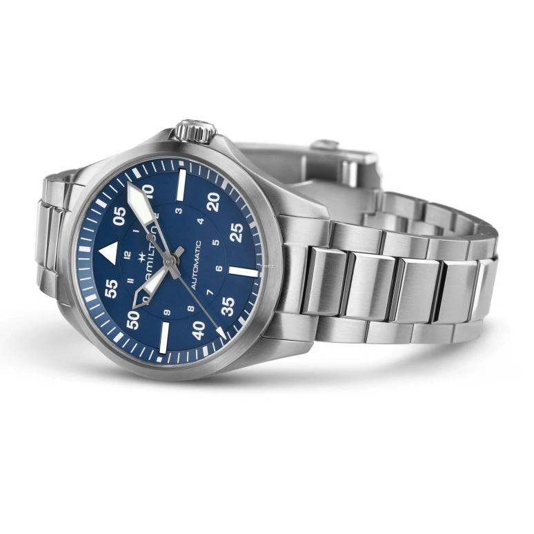 Hamilton,Khaki Aviation 39mm,39mm,Stainless Steel,Blue,Automatic,80hours,In-house Caliber,H76305140