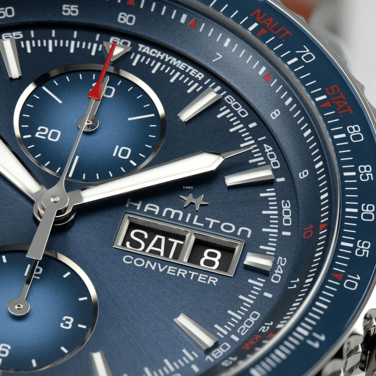 Hamilton,Khaki Aviation 44mm,44mm,Stainless Steel,Blue,Automatic,Chronograph,Date,Day,H76746140