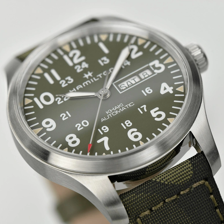 Hamilton,Khaki Field 42mm,42mm,Stainless Steel,Green,Automatic,Chronograph,Date,Day,H70535061