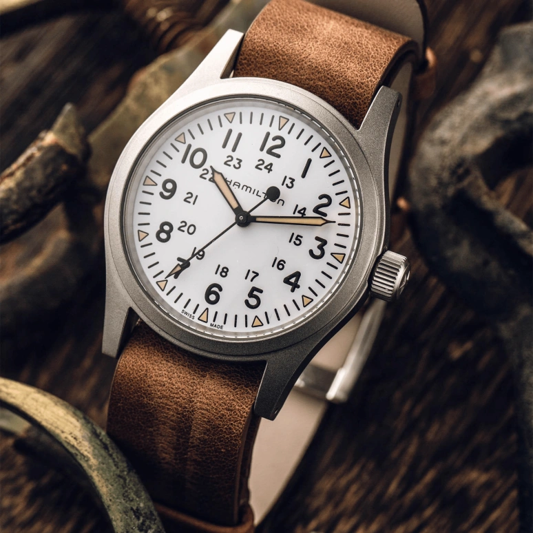 Hamilton,Khaki Field 38mm,38mm,Stainless Steel,White,Handwound,Day,80hours,H69439511