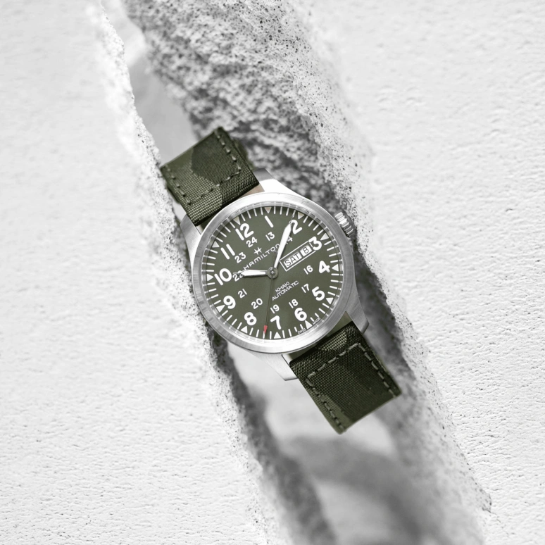 Hamilton,Khaki Field 42mm,42mm,Stainless Steel,Green,Automatic,Chronograph,Date,Day,H70535061