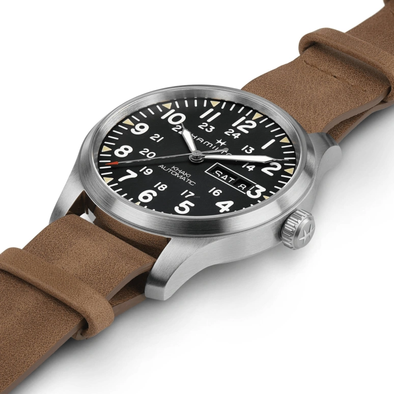 Hamilton,Khaki Field 42mm,42mm,Stainless Steel,Black,Automatic,Chronograph,Date,Day,H70535531
