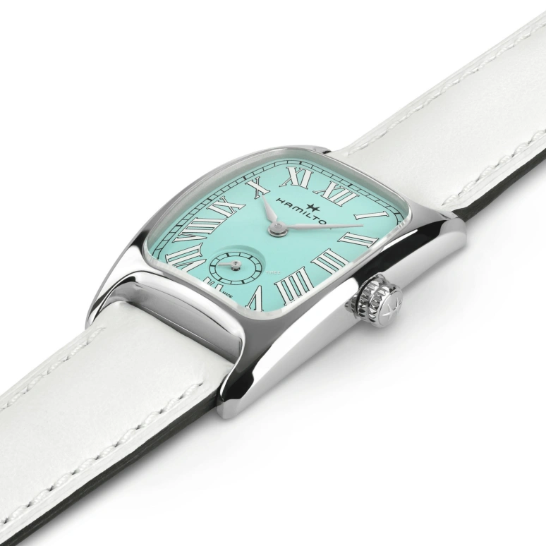 Hamilton,American Classic 23.50x27.40mm,23.50x27.40mm,Stainless Steel,Turquoise,Quartz,Sapphire,Glass,Rectangular,H13321861