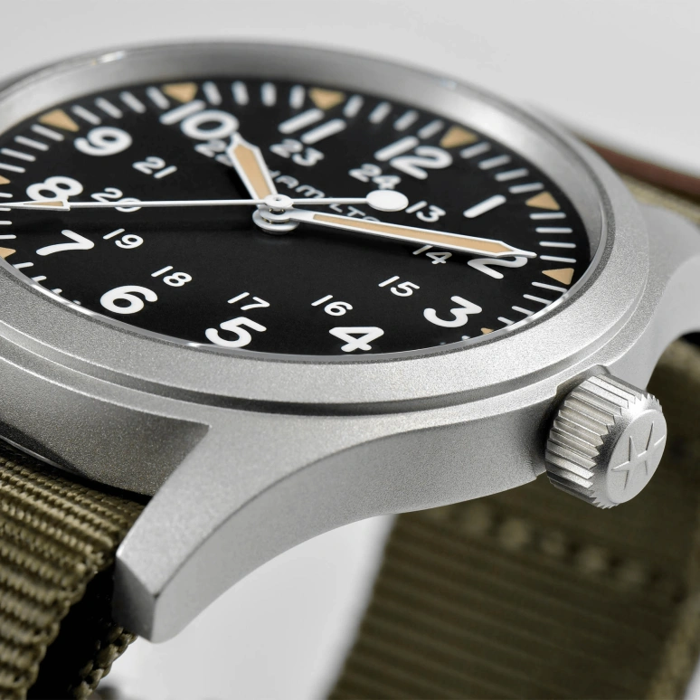Hamilton,Khaki Field 42mm,42mm,Stainless Steel,Black,Handwound,Day,80hours,H69529933