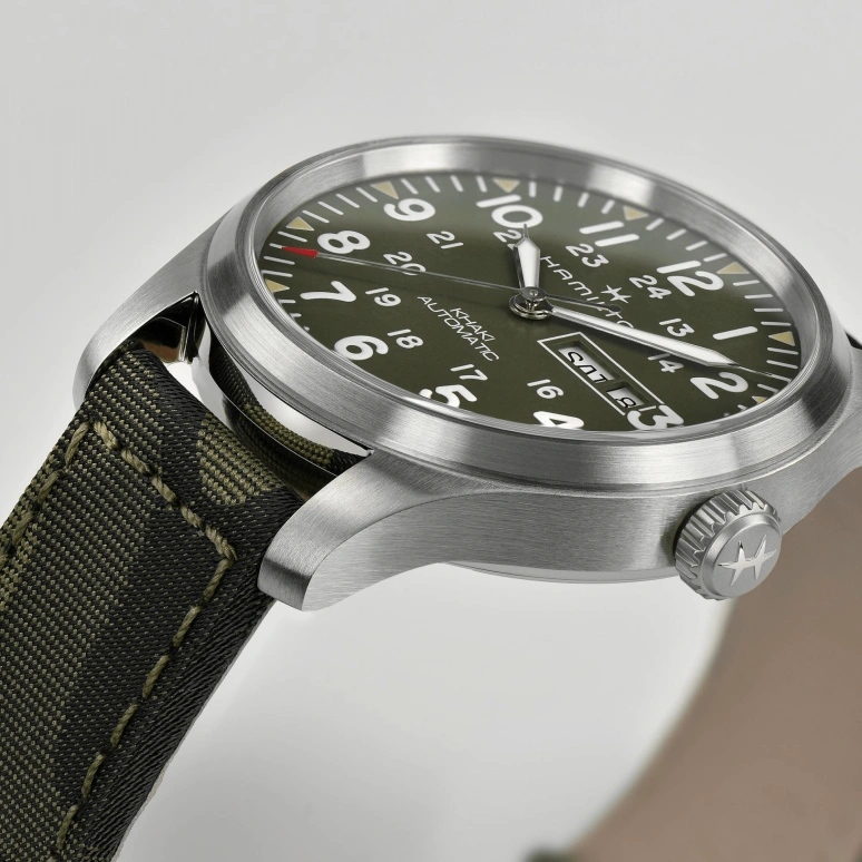 Hamilton,Khaki Field 42mm,42mm,Stainless Steel,Green,Automatic,Chronograph,Date,Day,H70535061