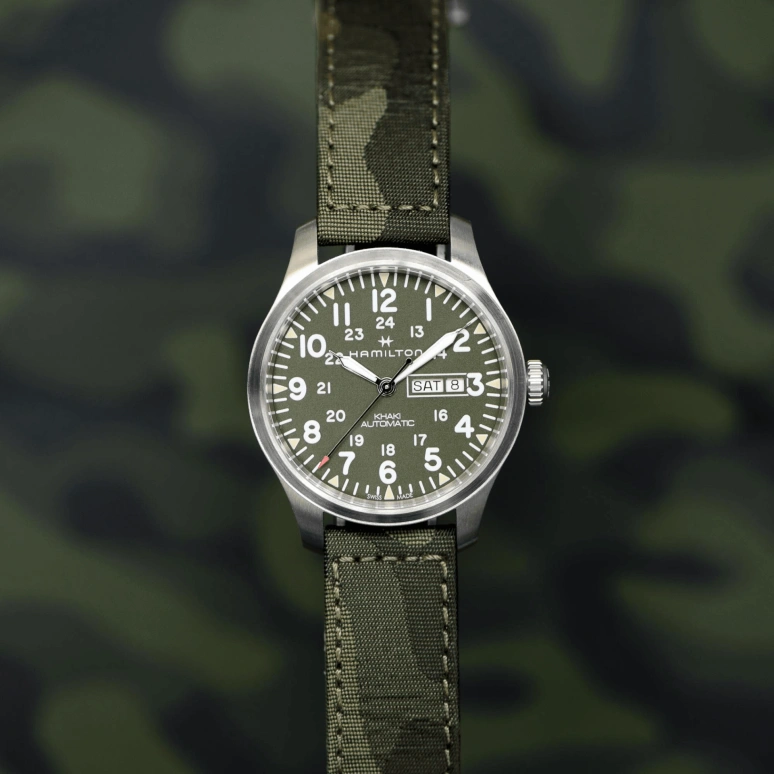 Hamilton,Khaki Field 42mm,42mm,Stainless Steel,Green,Automatic,Chronograph,Date,Day,H70535061