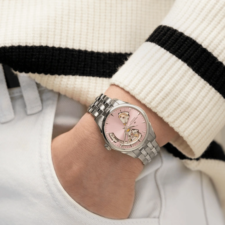 Hamilton,Jazzmaster 36mm,36mm,Stainless Steel,Pink,Automatic,Sapphire,Crystal Glass,Round,H32215170