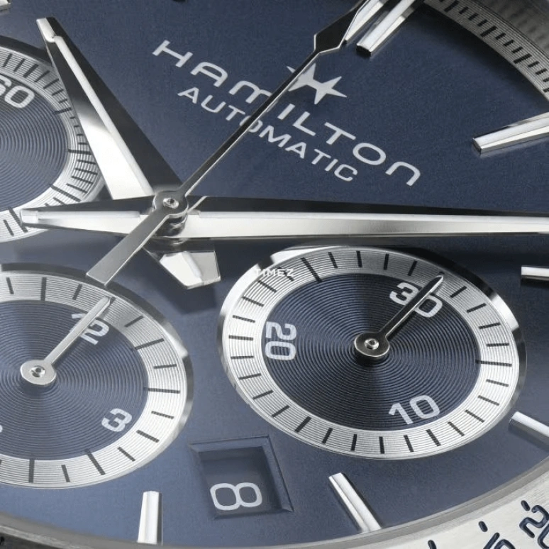 Hamilton,Jazzmaster 42mm,42mm,Stainless Steel,Blue,Automatic,Chronograph,Day,H36616140