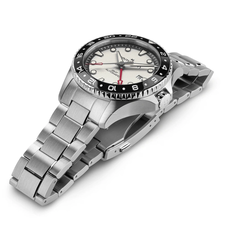 Hamilton,Khaki Navy 43mm,43mm,Stainless Steel,Cream,Automatic,Day,Dule Time,GMT,H82555150