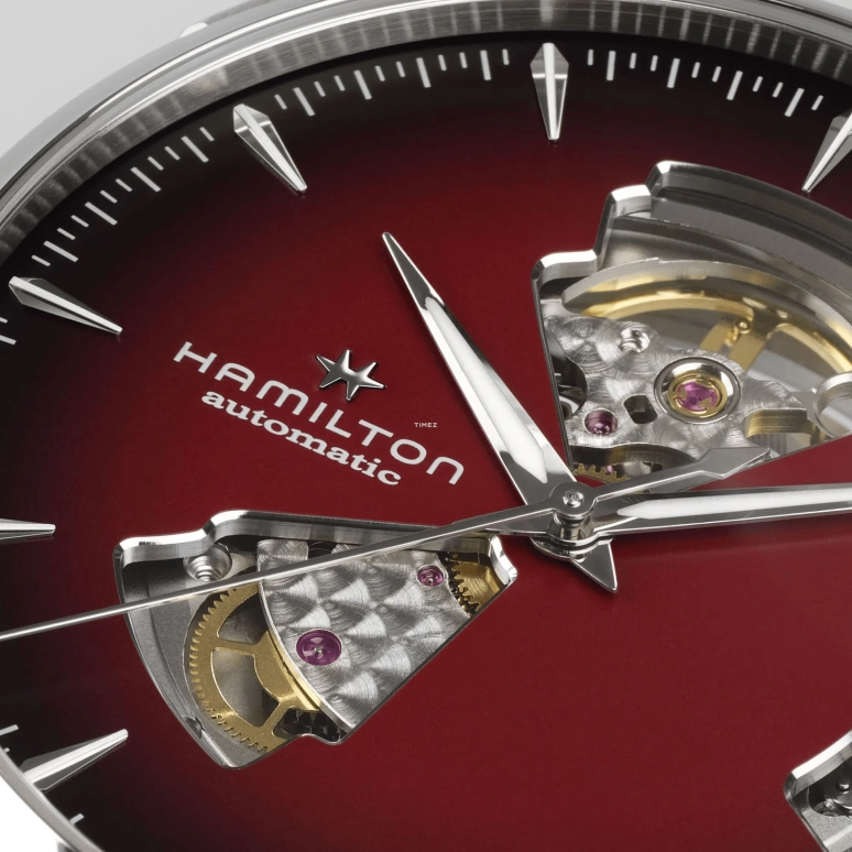 Hamilton,Jazzmaster 40mm,40mm,Stainless Steel,Burgundy,Automatic,Sapphire,Glass,Tonneau,H32675170