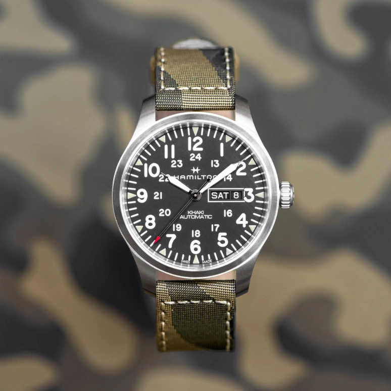 Hamilton,Khaki Field 42mm,42mm,Stainless Steel,Black,Automatic,Chronograph,Date,Day,H70535031