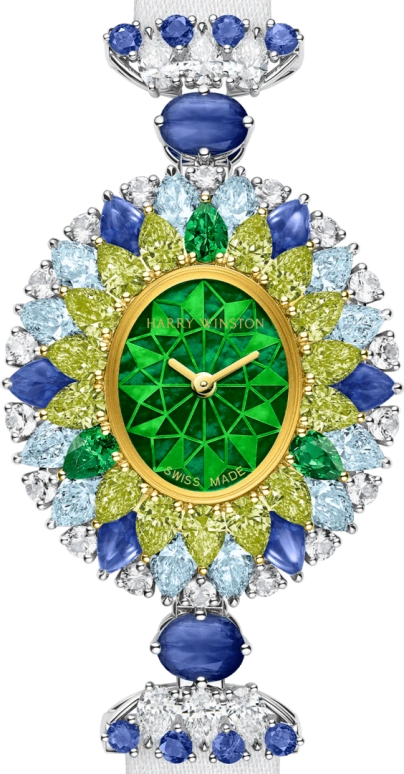 海瑞温斯顿,高级珠宝腕表 29.6x31.85毫米,29.6x31.85毫米,黄金,金质,铂金,绿色,石英,自制机芯,珍珠贝母,HJTQHM29PY001