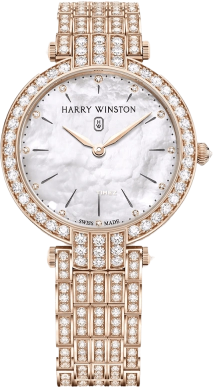 Harry Winston,The Premier 36mm,36mm,Rose Gold,White,Quartz,Sapphire,Crystal Glass,Round,PRNQHM36RR003