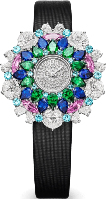 Harry Winston,High Jewelry Timepieces 36mm,36mm,Platinum,Quartz,In-house Caliber,Closed,HJTQHM36PP002