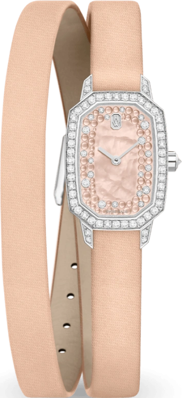 Harry Winston,Emerald 17.7x24mm,17.7x24mm,Gold,White Gold,Champagne,Quartz,In-house Caliber,Mother of Pearl,EMEQHM18WW017