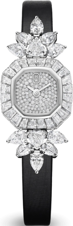 Harry Winston,High Jewelry Timepieces 19.7mm,19.7mm,Platinum,Quartz,In-house Caliber,Closed,HJTQHM20PP006