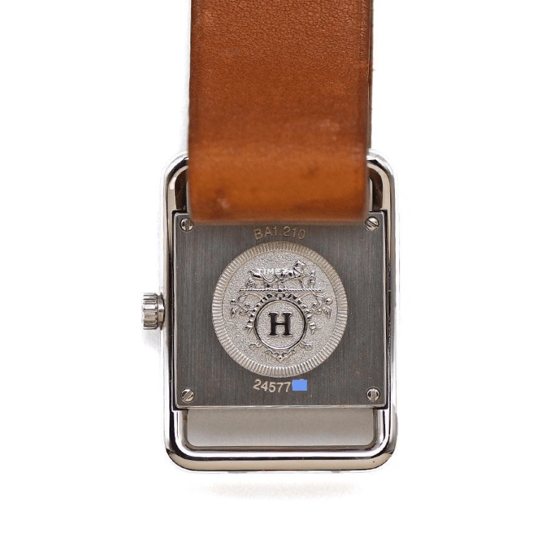Hermès,Barenia 21x25mm,21x25mm,Stainless Steel,White,Quartz,Day,Sapphire,Crystal Glass,BA1,BA1.210.130/VBA