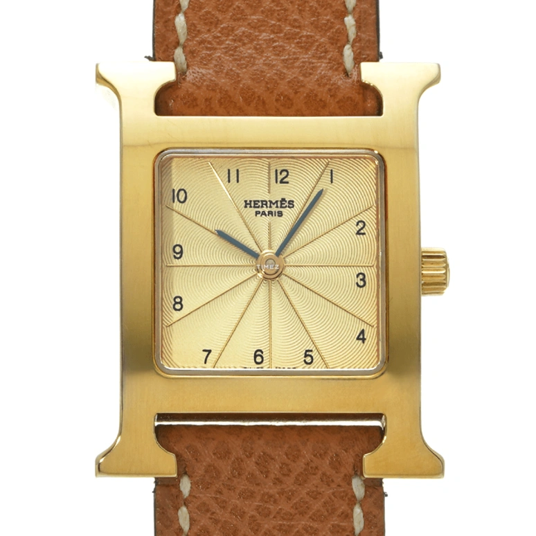 Hermès,H Hour 30x21mm,30x21mm,Stainless Steel,Champagne,Quartz,Sapphire,Crystal Glass,Square,HH1,HH1.201.460/UGO