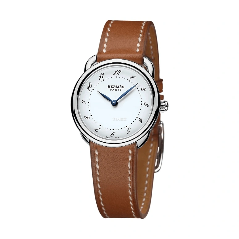 Hermès,Arceau 28mm,28mm,Stainless Steel,White,Quartz,Sapphire,Crystal Glass,Round,W040135WW00