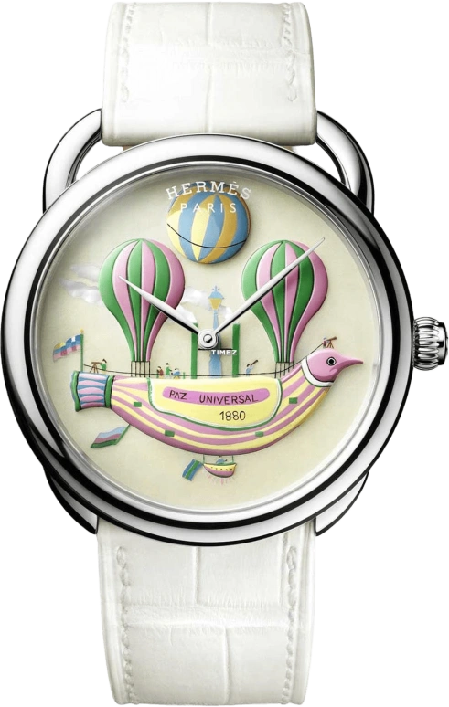 Hermès,Arceau 38mm,38mm,White Gold,Multi-Color,Automatic,50hours,In-house Caliber,LES FOLIES DU CIEL