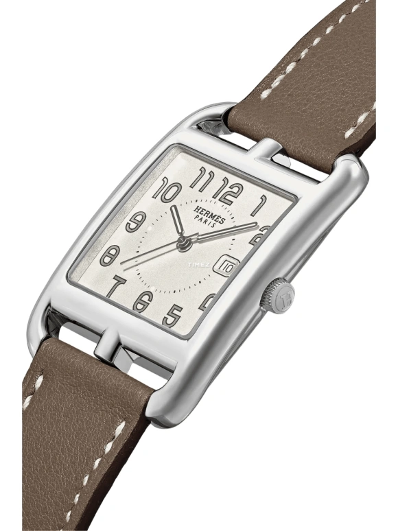 Hermès,Cape Cod 29x29mm,29x29mm,Stainless Steel,White,Quartz,Day,Sapphire,Crystal Glass,W043638WW00