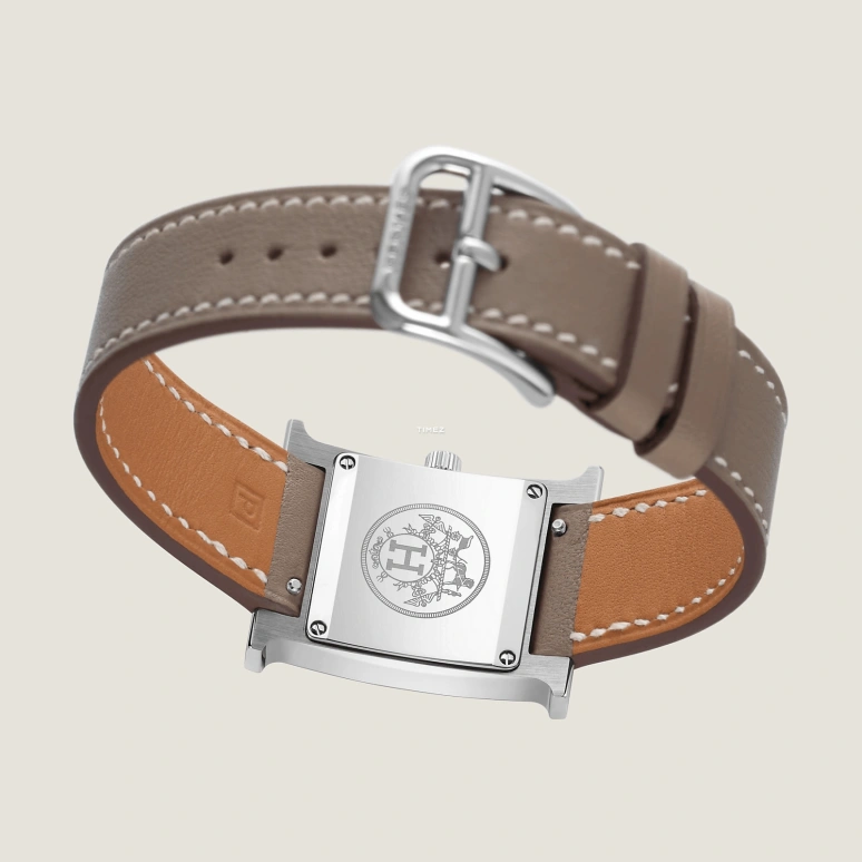 Hermès,Heure H 25x21mm,25x21mm,Stainless Steel,White,Quartz,Sapphire,Crystal Glass,Square,W036709WW00