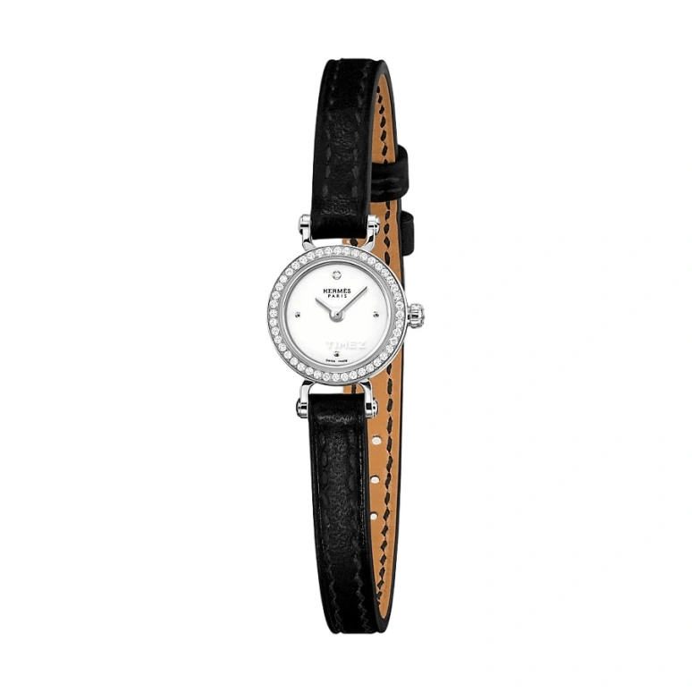 Hermès,Faubourg 15.50mm,15.50mm,White Gold,White,Quartz,Sapphire,Round,W040548WW00