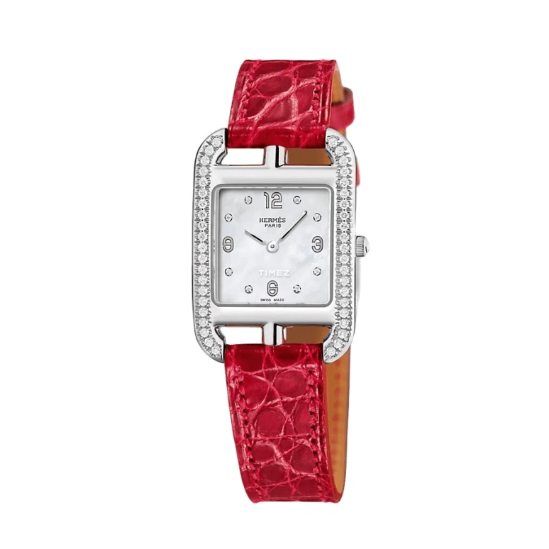 Hermès,Cape Cod 23x23mm,23x23mm,Stainless Steel,White,Quartz,Sapphire,Crystal Glass,Square,W044223WW00