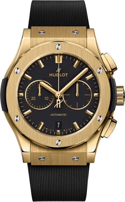 Hublot,Classic Fusion 42mm,42mm,Yellow Gold,Black,42hours,In-house Caliber,Sapphire,Crystal Glass,541,541.VX.1130.RX