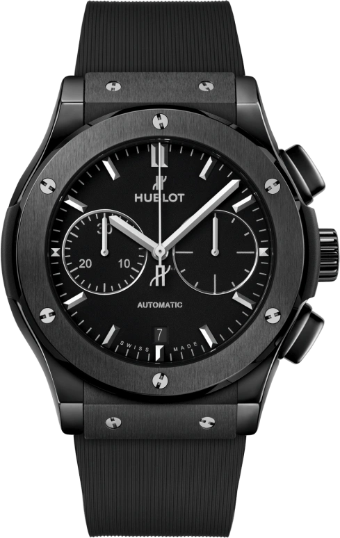 Hublot,Classic Fusion 45mm,45mm,Titanium,Ceramic,Resin,Black,Automatic,Chronograph,Date,521,521.CM.1171.RX